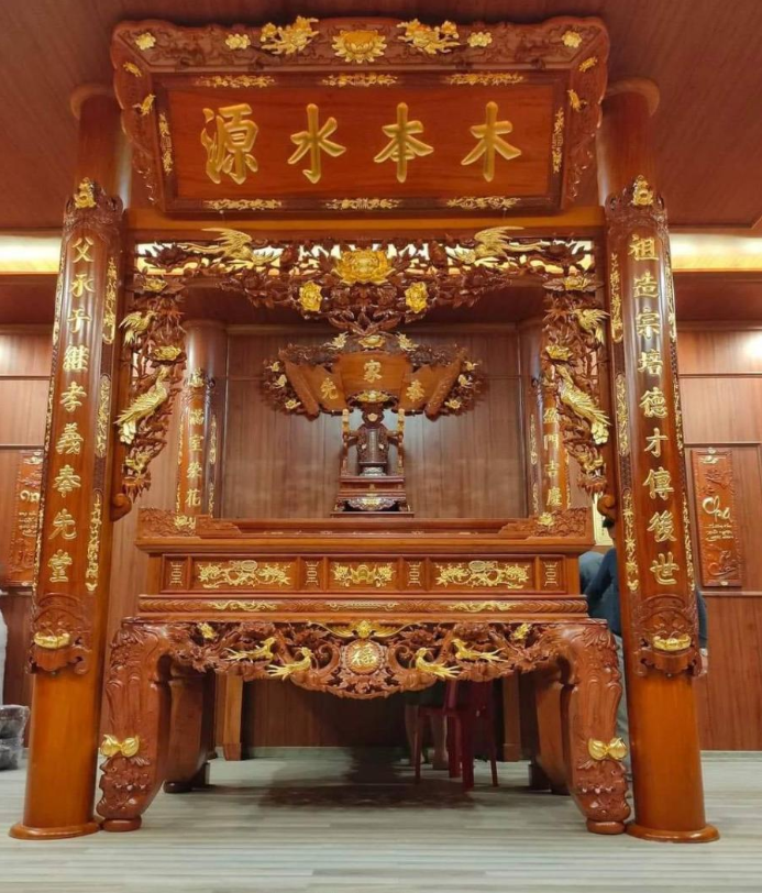 Sập thờ nhị cấp sơn son thếp vàng